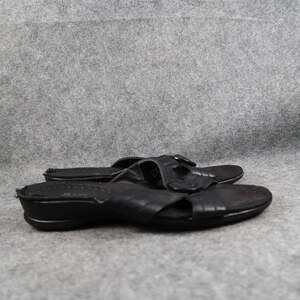 Bass Shoes Womens 8.5 Sandals Slip On Slides Low Heel Casual Black Open Toe Y2k